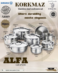 Korkmaz A1089 Alfa Grande 14Pcs Cookware Set