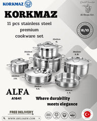Korkmaz A1641 Alfa 11Pcs Cookware Set