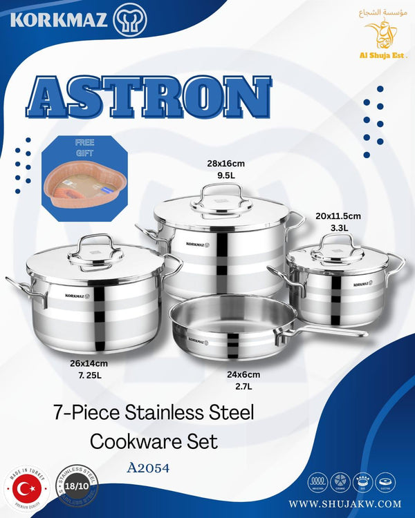 Korkmaz Astron 7 Pcs Cookware Set A2054
