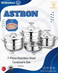 Korkmaz Astron 7 Pcs Cookware Set A2054
